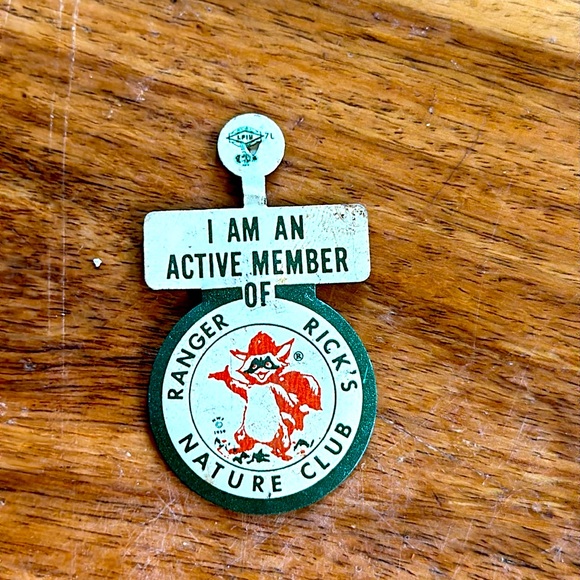 Vtg Ranger Ricks Nature Club I’m An Active Member Button Lapel Tab Pin Badge - Picture 1 of 4